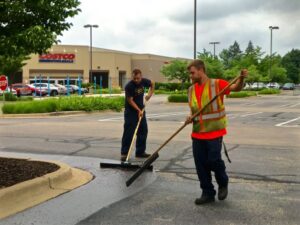 Sealcoating Costco Parking Lot in Grand Rapids ,MI